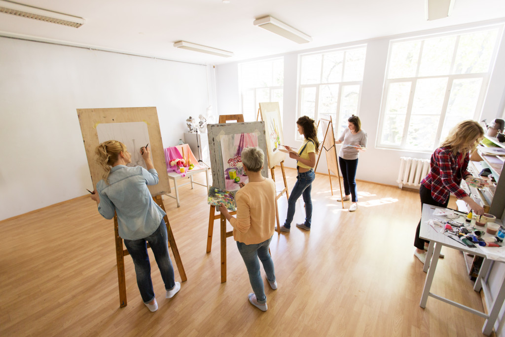 students of art in a studio