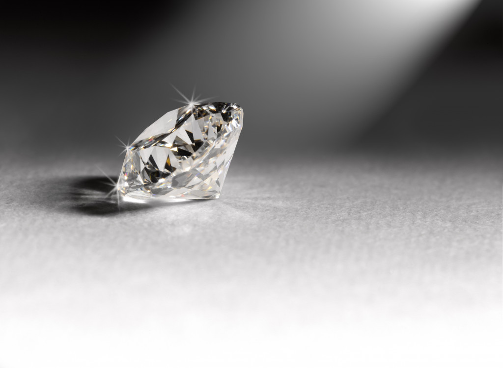 A diamond jewelry on the spotlight